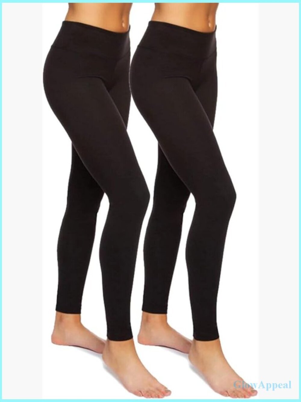Sueded Athletic Performance Legging 2-Pack Slimming Waist Band Yoga Pants